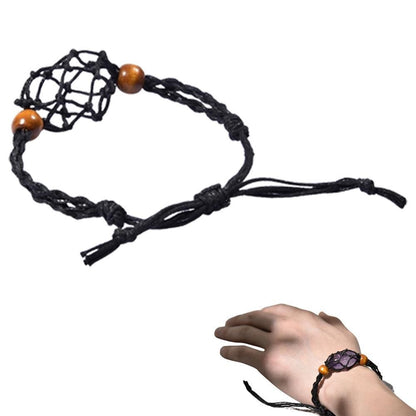 Macrame Bracelet Cord Net Bag Adjustable Empty Without Stone Crystal Gems Holder