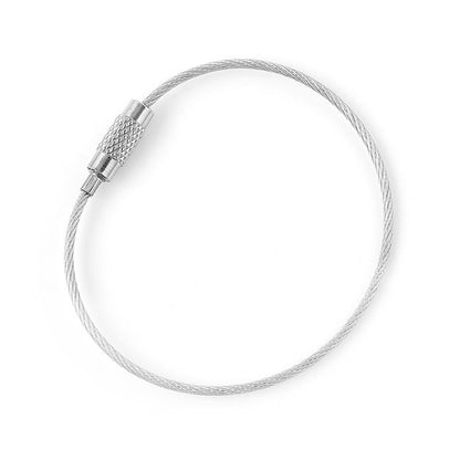 Screw Locking Stainless Steel Wire Keychain Cable Rope Key Holder 5/10/15/20Pcs