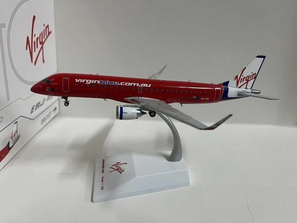 1:200 JC Wings Virgin Blue Embraer ERJ-190 Passenger Airplane Diecast Model