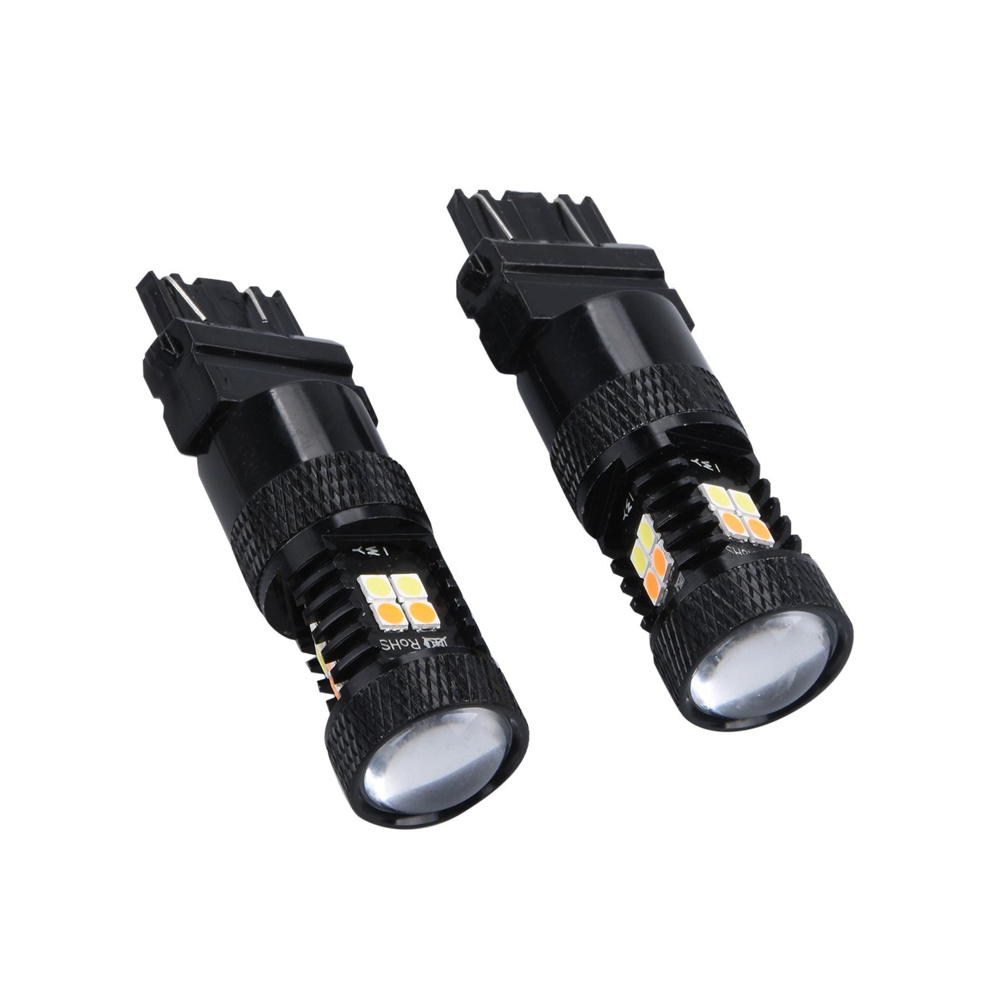 2Pcs LED Bulbs Turn Signal Lights Parts Anti Hyper Flash White Amber Dual Color