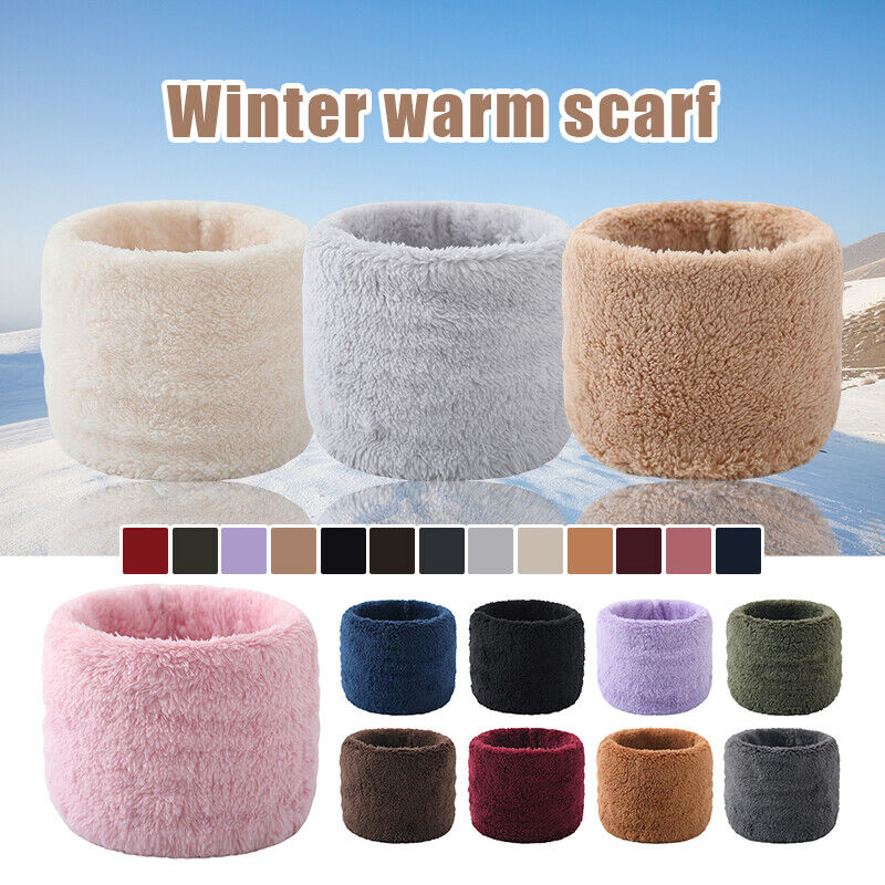 Unisex Winter Warm Plush Ring Scarf Faux Rabbit Fur Headband Collar Bandana