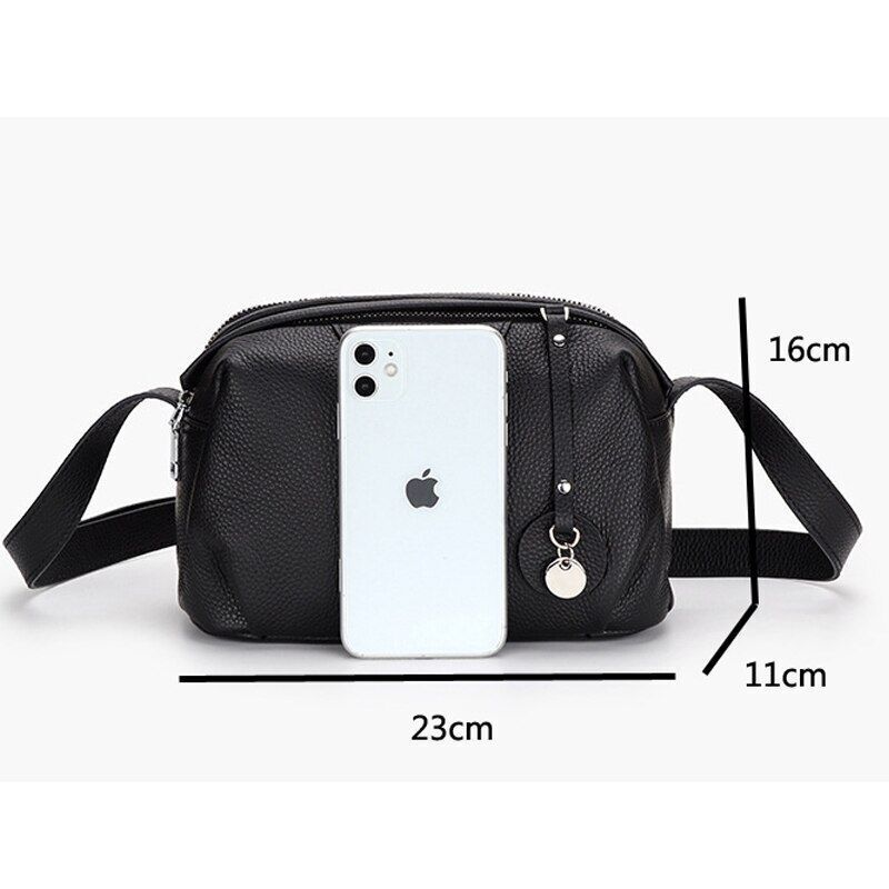 Messenger Handbags Genuine Leather Small Shoulder Sling Crossbody Bag Shell Red