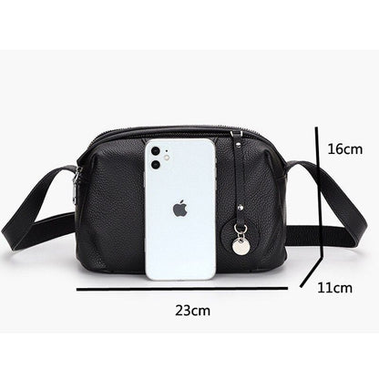 Messenger Handbags Genuine Leather Small Shoulder Sling Crossbody Bag Shell Red