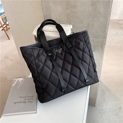 Large Shoulder Bags Black Handbags Shopper Purses Nylon Polyester Fashion 1 PC