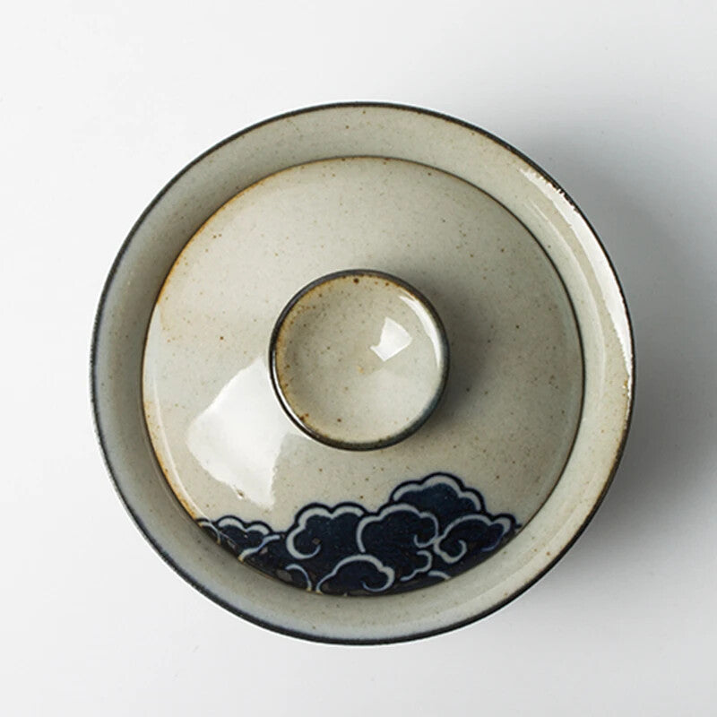 Hand Painted Cloud Gaiwan For Tea Pottery Tureen Lid Teaware Mugs Bowls Chawan