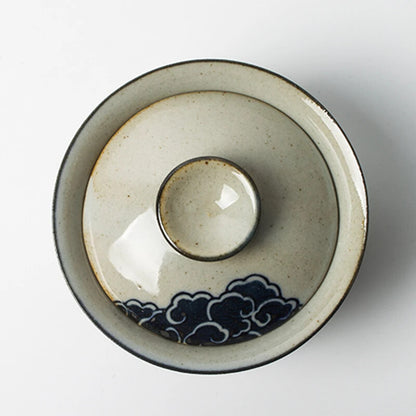 Hand Painted Cloud Gaiwan For Tea Pottery Tureen Lid Teaware Mugs Bowls Chawan