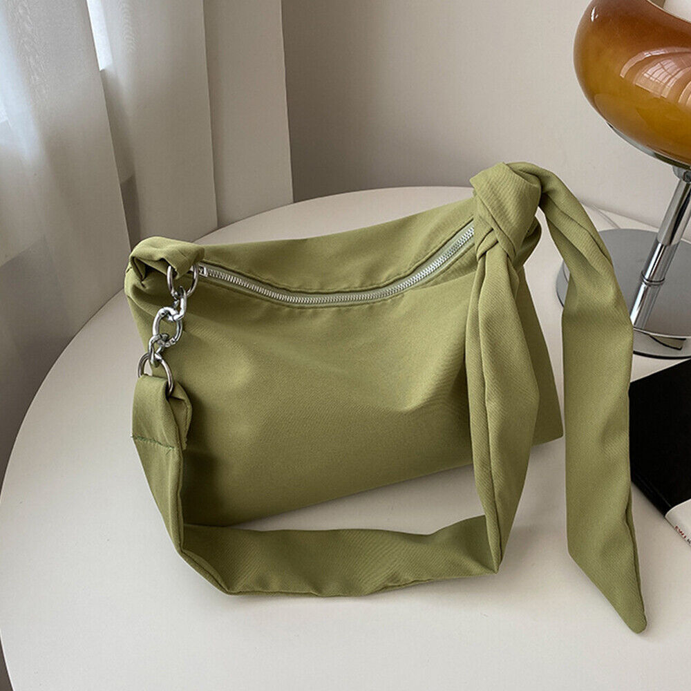 Knotted Straps Underarm Bag Large Capacity Nylon Handbag Crossbody Shoulder Bag