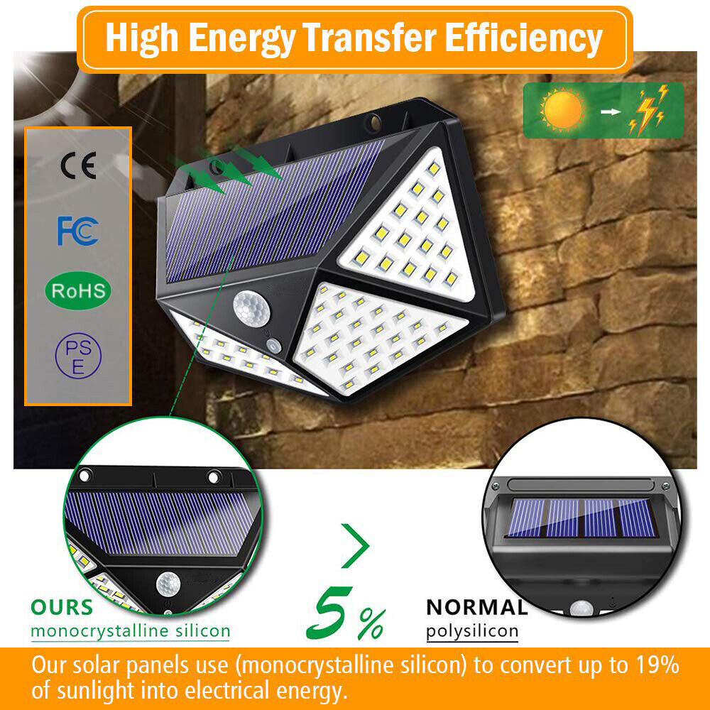 Lampara Super Brillante Luces LED Solar Para Exterior Jardin Sensor Movimiento