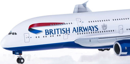 1:200 Hogan 36CM BRITISH AIRWAYS AIRBUS A380 Passenger Plane ABS Plastic Model