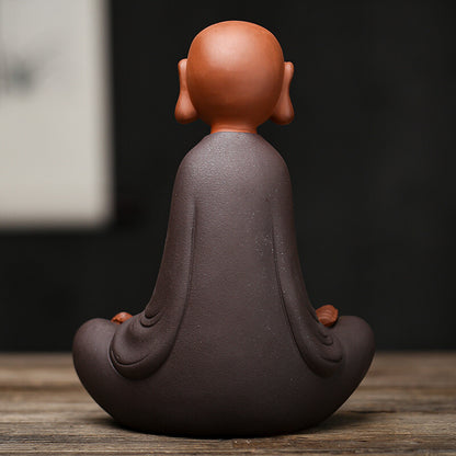 Creative Tea Pet Zen Style Monk Statue Table Decoration Chinese Tea Play Zisha