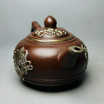 Vintage Chinese Yixing Purple Clay Teapot Zisha Ceremony Dragon Tea Set Collect