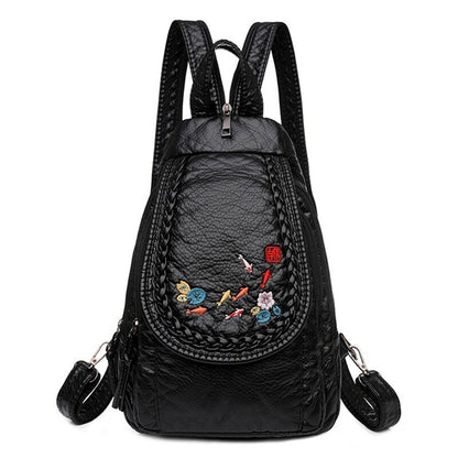 High Quality Backpack Women New Leather Backpack School Bag for Teenage Girls
