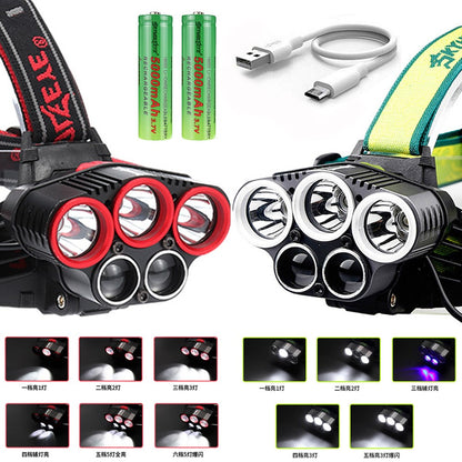 Ultra-bright LED zoom USB charging camping waterproof night fishing headlight