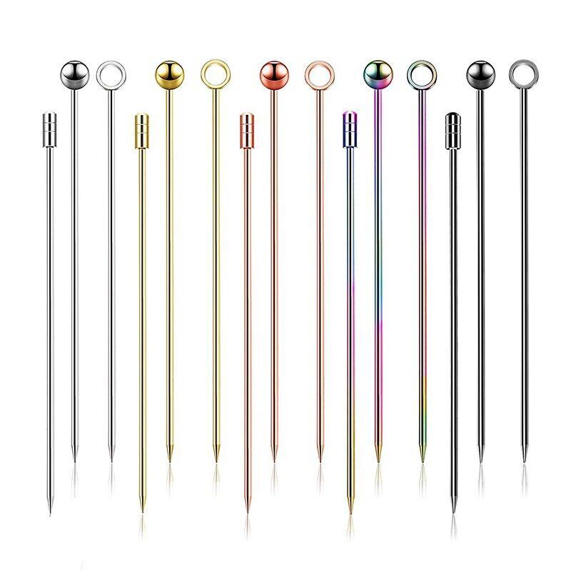Cocktail Picks Fruit Sticks Bar Tool Drink Stirring Martini Accessory 11cm Metal
