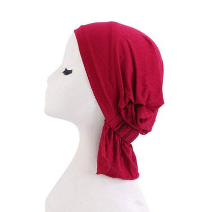 Womens Hair Loss Wrap Cancer Chemo Cap Solid Muslim Turban Hijab Hat Head Cover