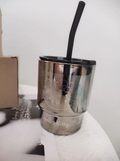 Kuromi Straw Glass Lovely Water Cup Coffee Cup Portable