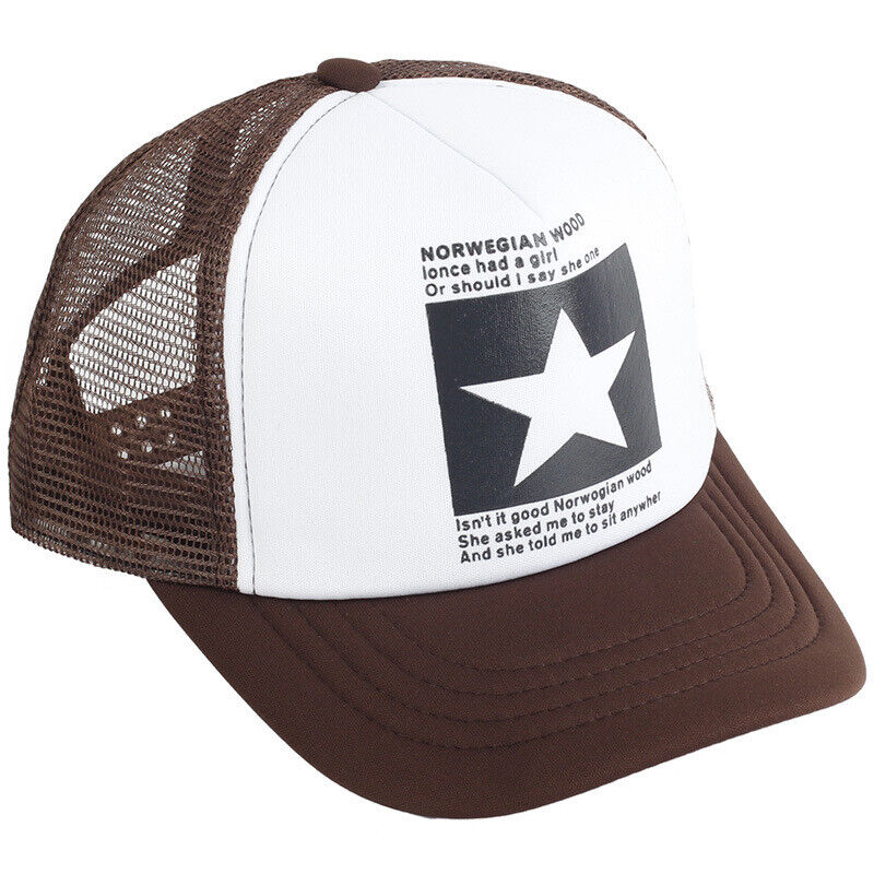 Mens Trucker Hat Mesh Baseball Cap Snapback Adjustable Hip Hop Flat Solid Blank