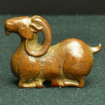 5cm Chinese Collection Antique Sheep Sculpture Tea Pet Fengshui Statue Decor