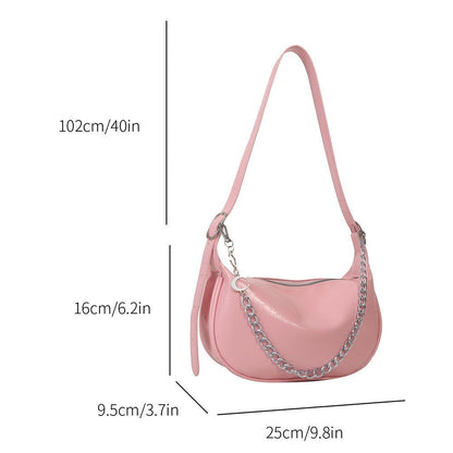 Chain Shoulder Bags Handbags Crossbody Synthetic Leather Underarm Shopper Purses