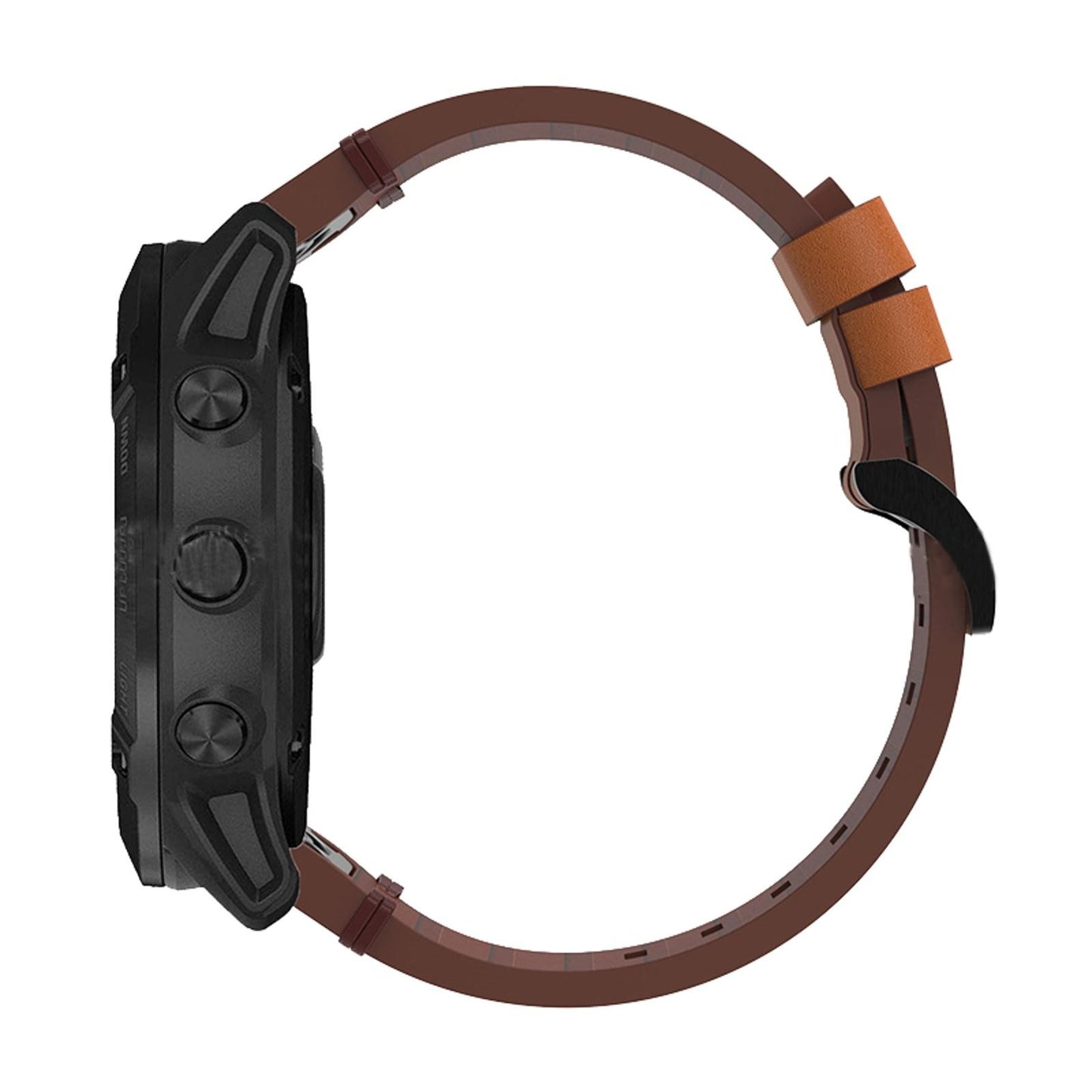 Brown Leather Watchband Strap Quick Wristband For Garmin Fenix 7X 6X 26mm