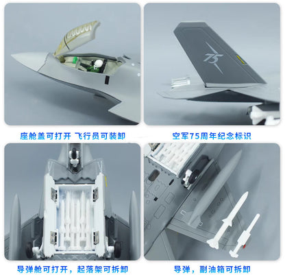 1:100 AVIC J-35A Fighter Carrier-based Aircraft Diecast Military Airplane Model