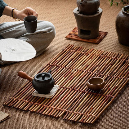Handmade Bamboo Tera Mat|Tea Coasters|Tea Cushion|Tea Table|Tea Accessories