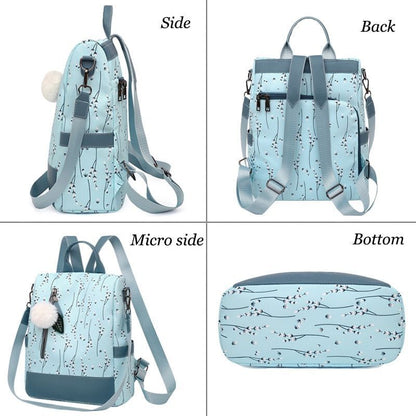 Backpack College Students School Bags Flower Print Backpack Casual Traveling Bag