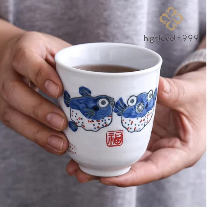 180ml Ceramic Handpainted Tea Cup Master Cup Tea Tasting Cup Kungfu Teaware