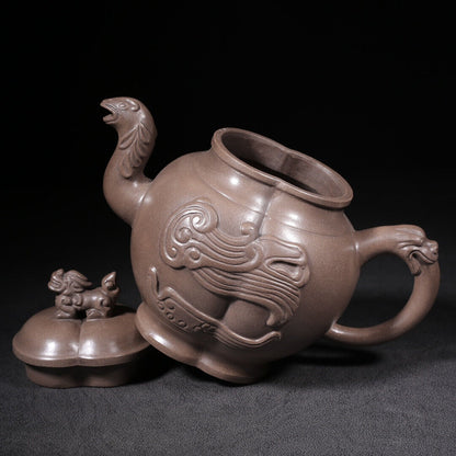 Chinese Yixing Zisha Clay Handmade Exquisite Teapot （祥瑞 底款：友泉）