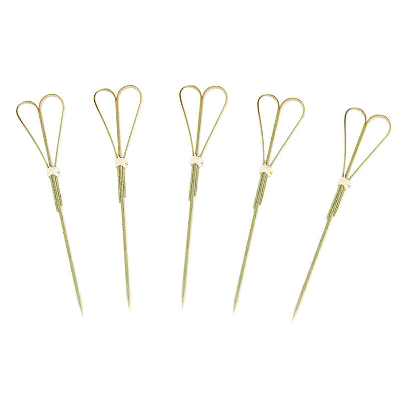 100pcs/bag Party Disposable Tableware Cocktail Knotted Bamboo Pick Fruit Skewers
