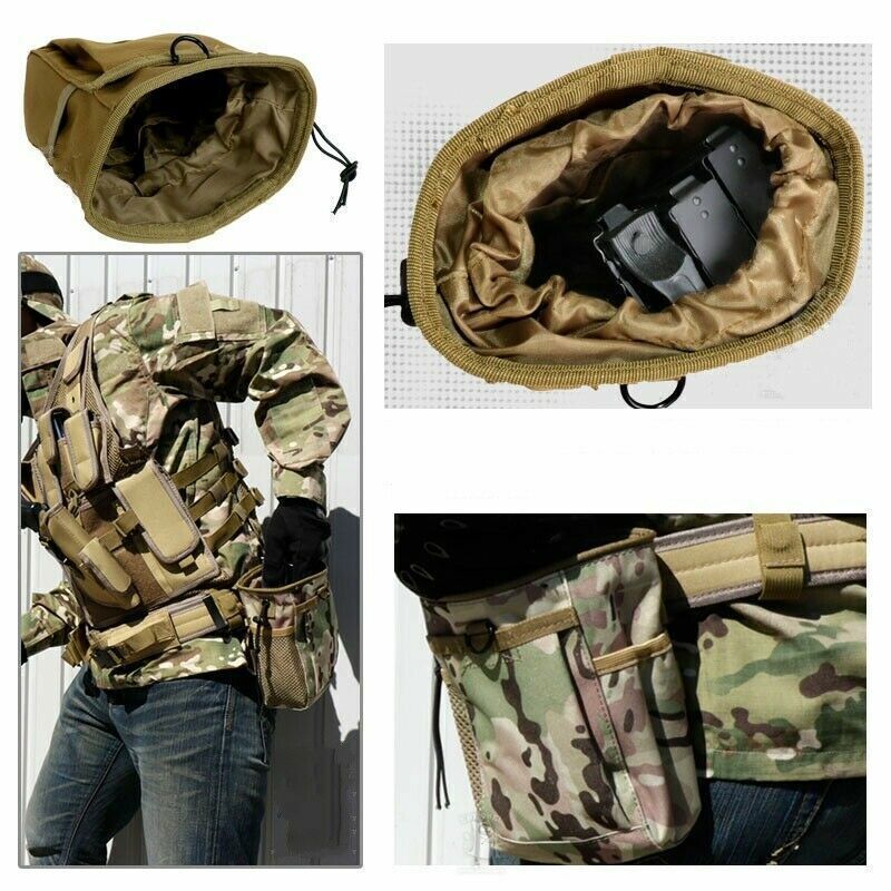 Tactical Molle Dump Pouch Drawstring Magazine Dump Bag Utility Belt Ammo Pouch