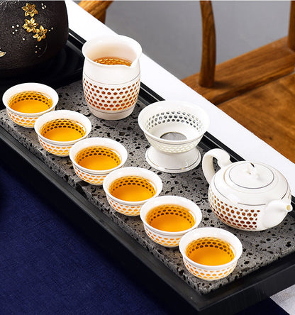 Kungfu Tea Set China Creative Tea Pot Gaiwan Porcelain Matching Tea Cup Pitcher