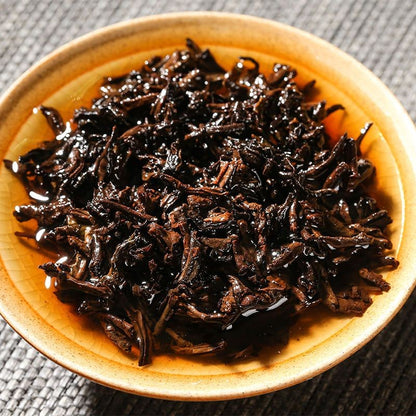 357g Yunnan Menghai 2020 Ripe Pu'er Tea Ancient Tree Mellow Aroma Qizi Cake