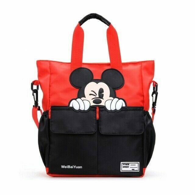 Disney Mickey Mouse Tote Bag Women Messenger bag Red Canvas Large Shoulder Bag