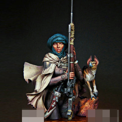1/10 resin figures bust model kit women Hunter W/Animal Unassembled Unpainted
