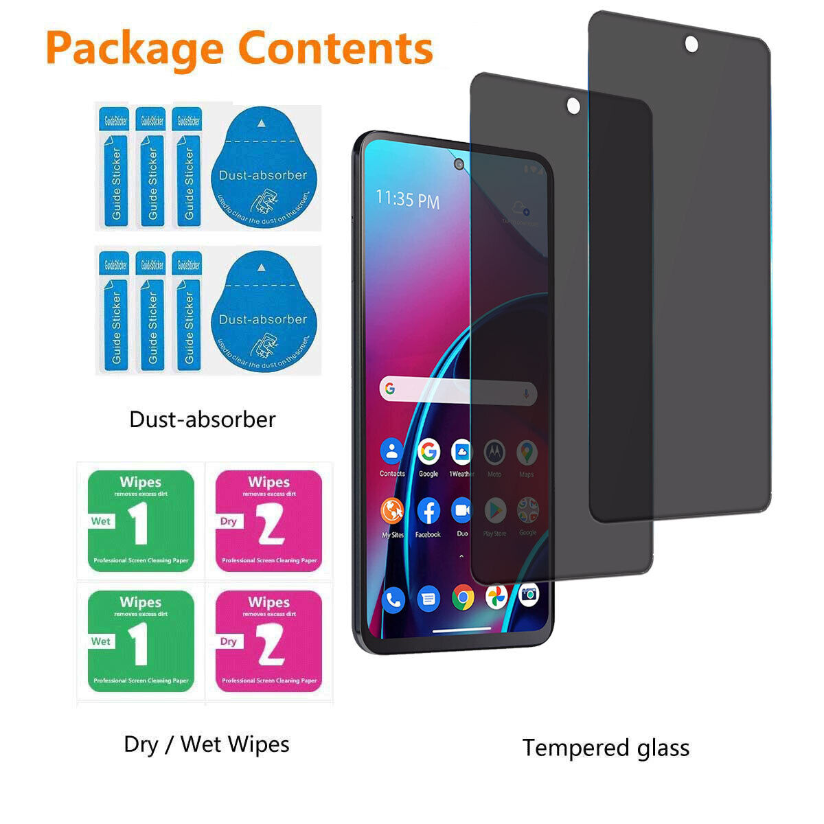 For Moto G Stylus 4G/5G (2022) Privacy Tempered Glass Anti-Spy Screen Protector