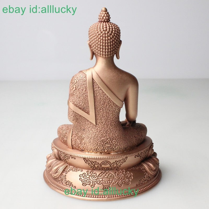 10cm Red Copper Carving Sakyamuni Buddha Statue Tibet