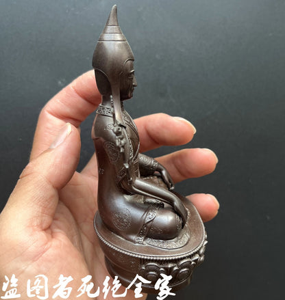 4.8" Brass Tibetan Longchen Rabjampa Statue Longchenpa Buddhism Feng Shui Decors