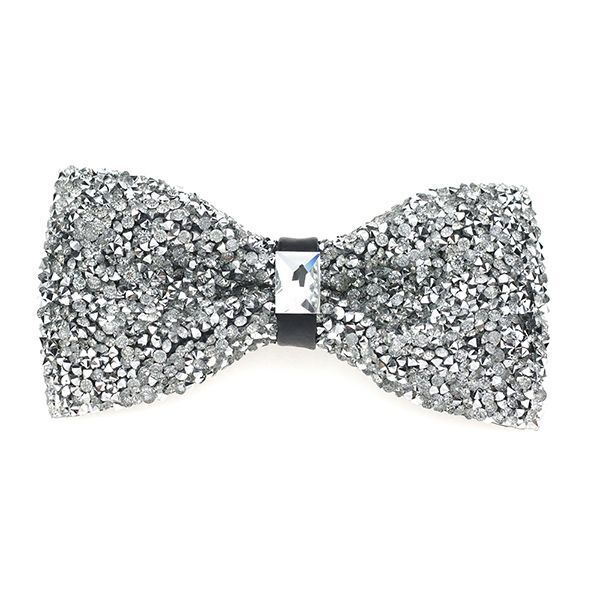 Men Bowtie Diamond Luxury Crystal Gem Tie Fashion Wedding Party Neckwear Banquet