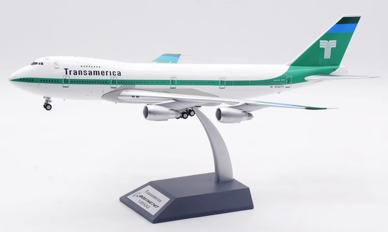 1:200 35CM InFlight Transamerica BOEING 747-200 Passenger Airplane Diecast Model
