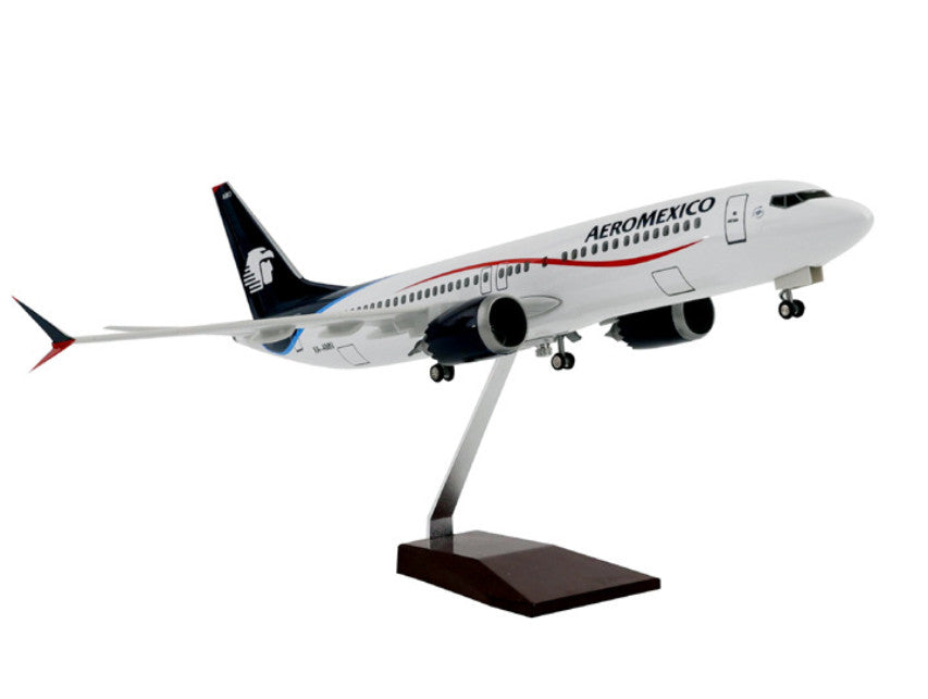 1:85 47CM AEROMEXICO BOEING 737 MAX Passenger Airplane Landing gear Resin Model