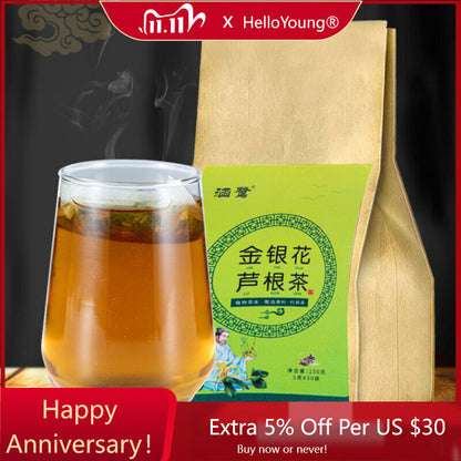 Honeysuckle Reed Root Herb Medicine Teabag Organic Chinese Herbal Tea 5g*30 Bags-