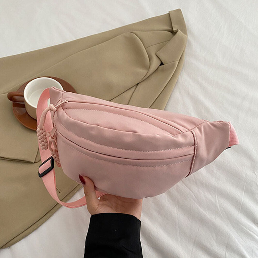 Canvas Shoulder Crossbody Bag Solid Color Chest Bag Sport Underarm Bag Simple