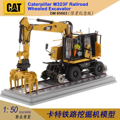 1:50 DM M323F Railroad Wheeled Excavator Construction Machine Diecast Model