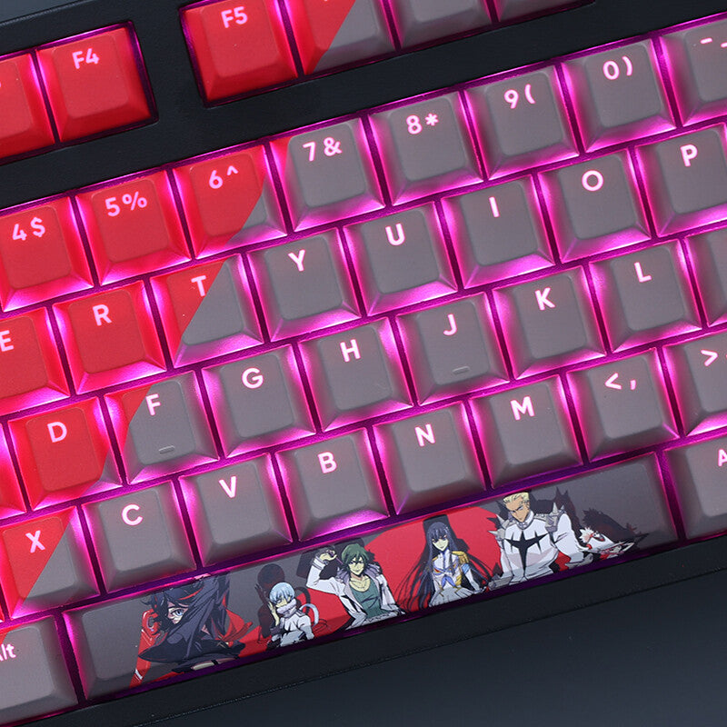 Anime KILL La KILL Cherry Transparent PBT Keycap Set MX for Mechanical Keyboard