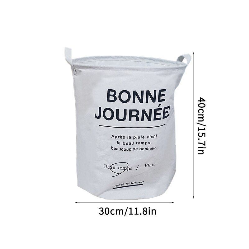 Laundry Basket Folding Dirty Clothes Organizers Storage Bag 50x40cm Cotton Linen
