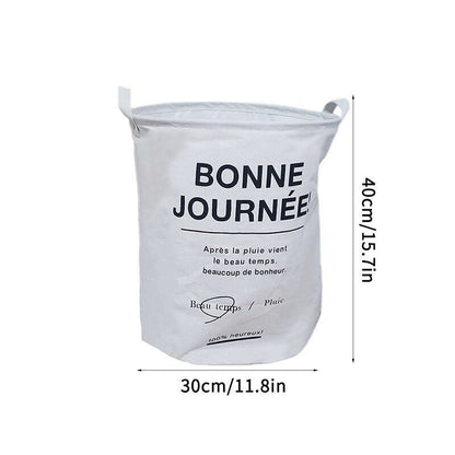 Laundry Basket Folding Dirty Clothes Organizers Storage Bag 50x40cm Cotton Linen