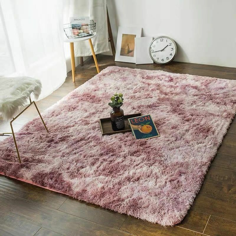 Silk Carpets Soft Living Room Bedroom Rugs Home Tie-dye Faux Fur Polyester Plush