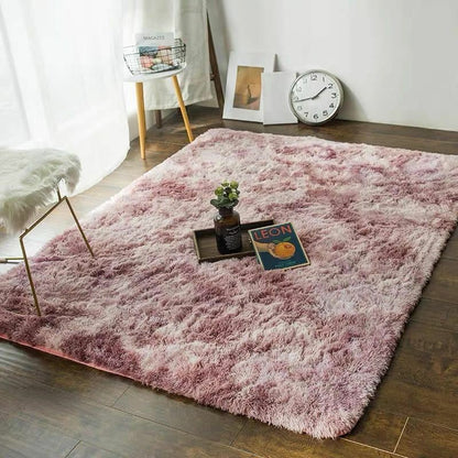 Silk Carpets Soft Living Room Bedroom Rugs Home Tie-dye Faux Fur Polyester Plush