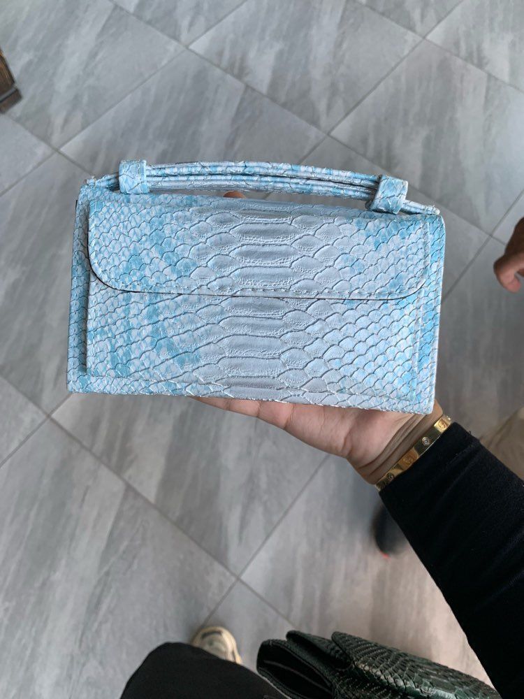 Leather Clutch Crossbody Bag Gold Luxury Serpentine Clutch Purse Messenger Bags